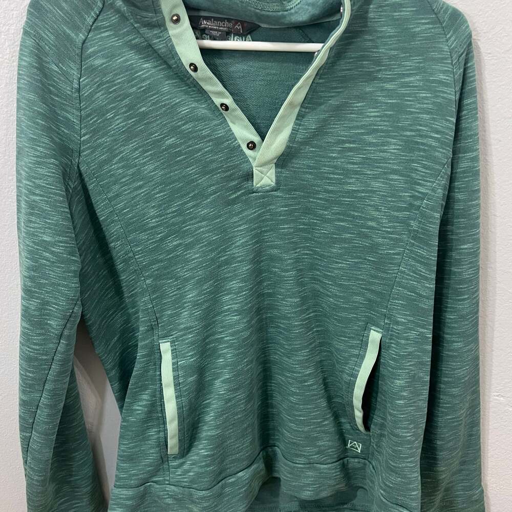 Avalanche Heather Green Quarter Snap Pullover Sweater